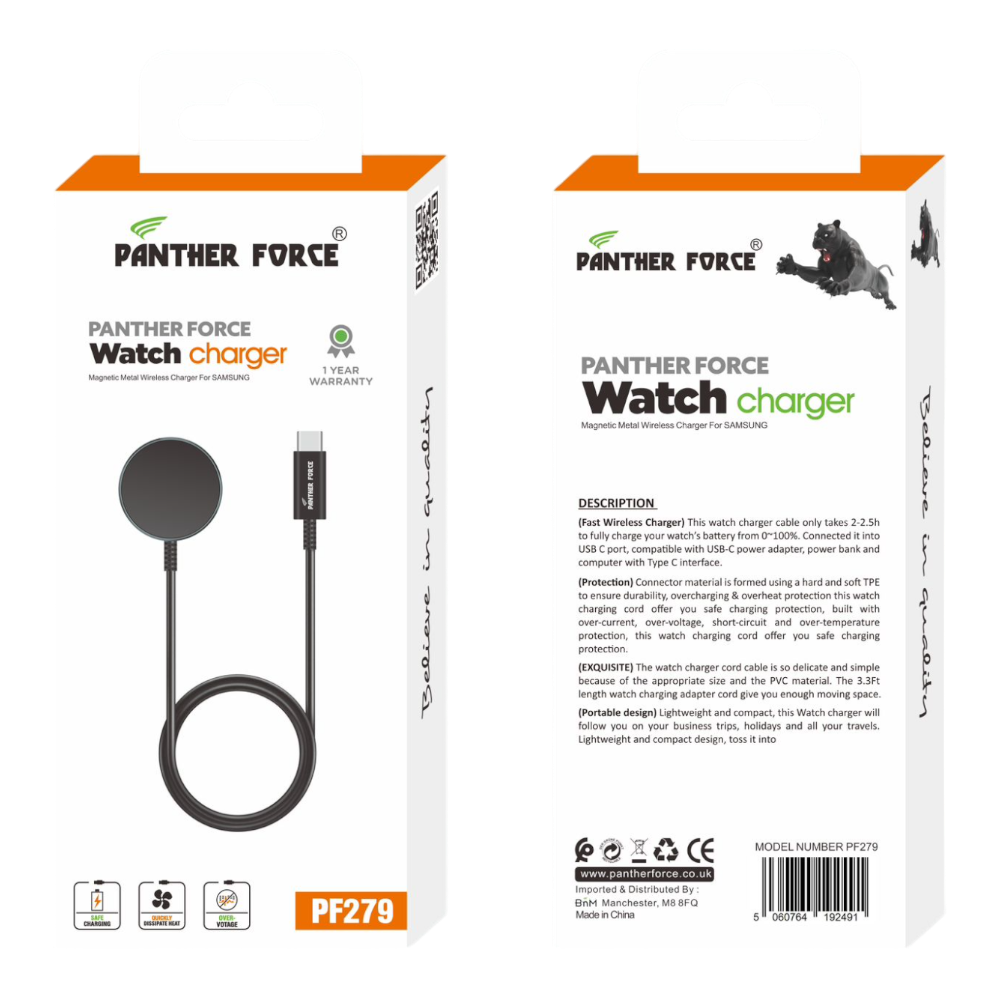 PF279- Panther Force Watch Charger for Samsung - Seamless Connectivity, Uninterrupted Power PF279- Panther Force Watch Charger for Samsung - Seamless Connectivity, Uninterrupted Power